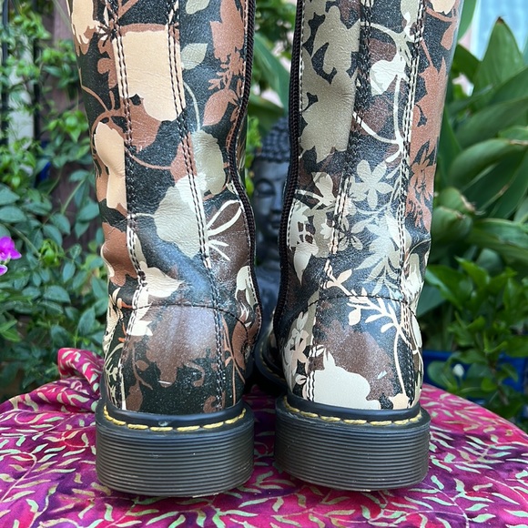 Dr. Martens Cerys Pointed Toe Floral 14 Eye Tall Boots - Picture 11 of 17